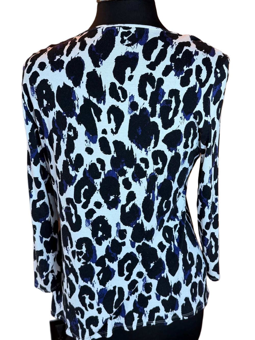 Women's Top Black White Purple UK 14 US 10 Medium - Picture 2 of 5